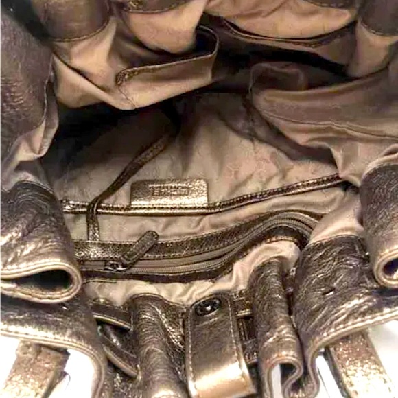 Michael Kors Gorgeous Metallic Bronze and Silver Tote Purse Bag - Picture 9 of 9